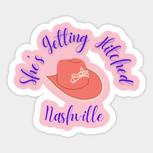 She's Getting Hitched Nashville purple Sticker